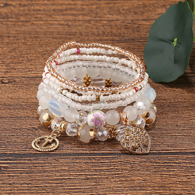 Pulsera con cuentas de múltiples colgantes cuidadas al por mayor